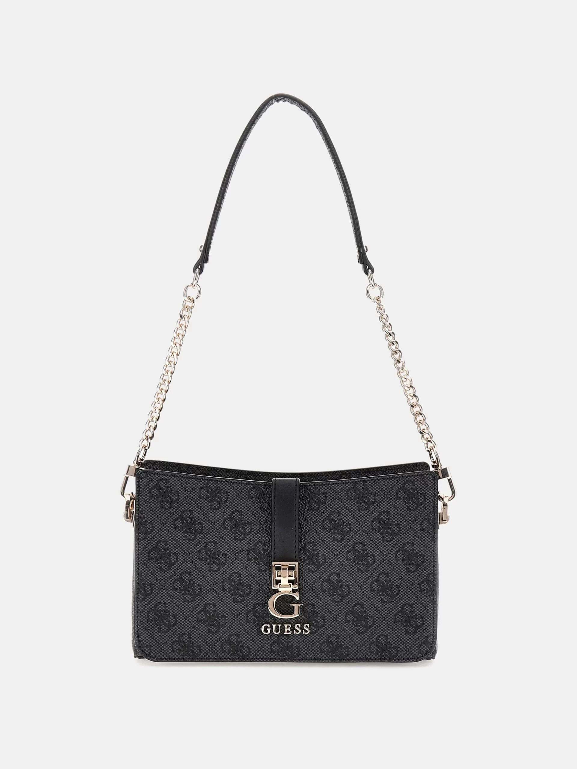 Guess Kadın Antrasit Zamira Üstten Fermuarlı Omuz Çantası