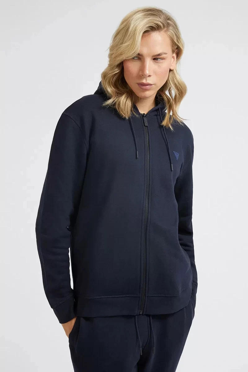 Guess Aldwın Zıp Hooded Sweatshırt Erkek Lacivert Ceket Z2YQ28K9V31-DPM