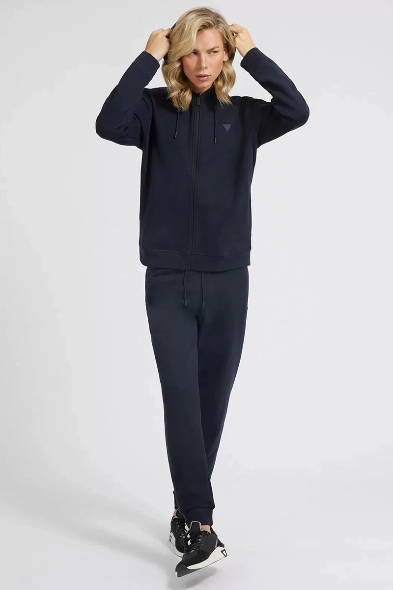 Guess Aldwın Zıp Hooded Sweatshırt Erkek Lacivert Ceket Z2YQ28K9V31-DPM