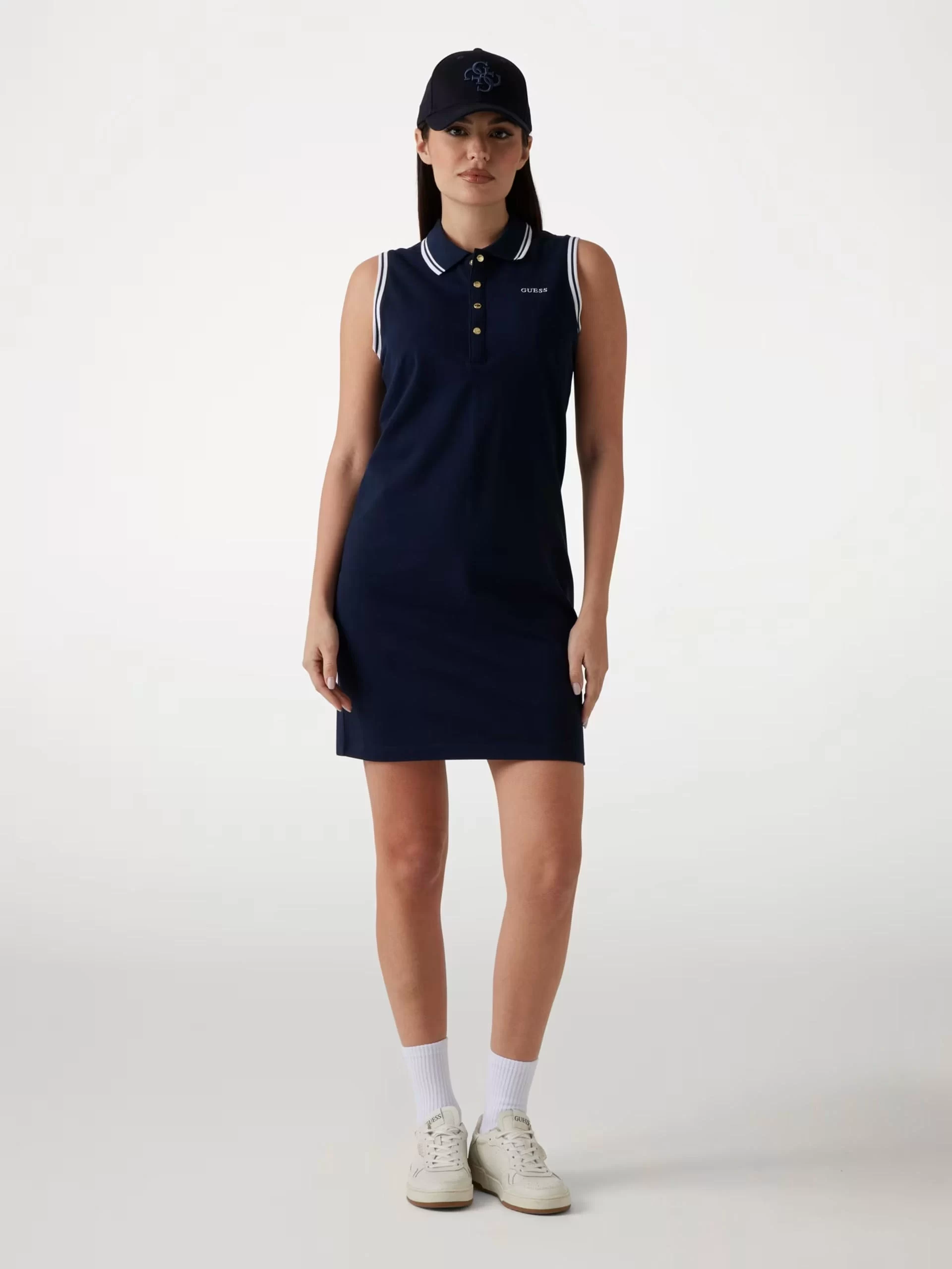 Guess Amaryllıs Short Dress Kadın Lacivert Elbise V5GK04KCOK1-A71W