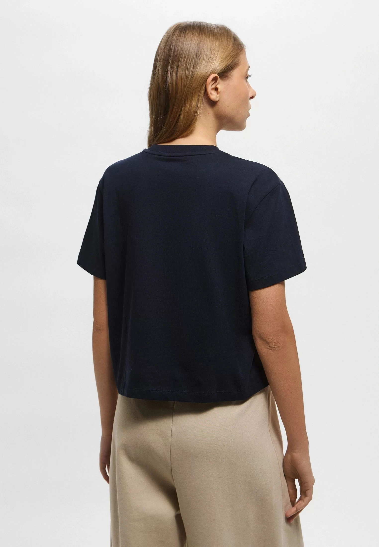 Guess jeans Gj Ss Cn Boxy Collegıate Tee Kadın Lacivert T-Shirt W5RI41K8HM0-A71W