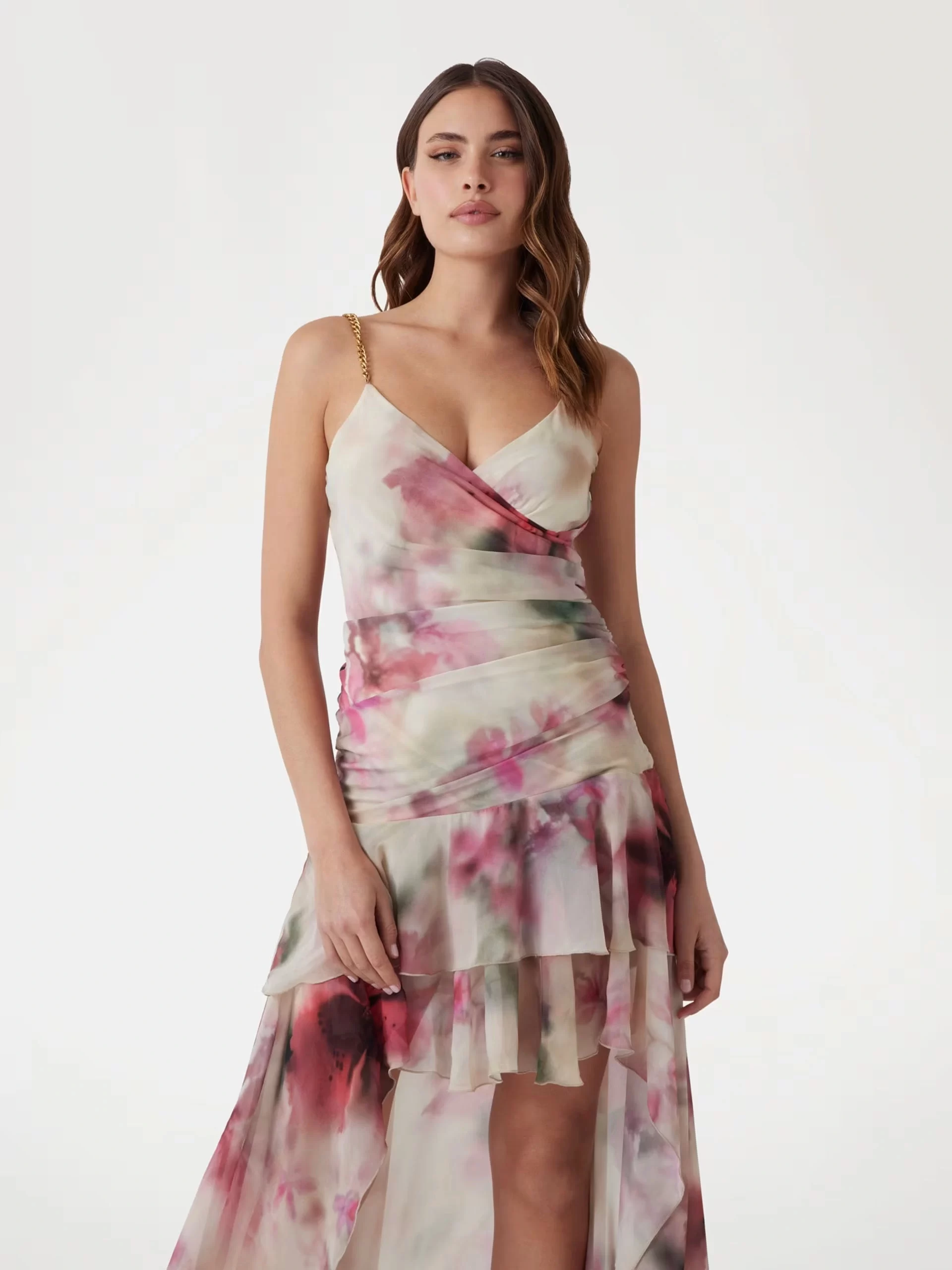 Guess Kendall Chaın Strap Dress Kadın Multicolor Elbise 5GGK317310A-P0JD
