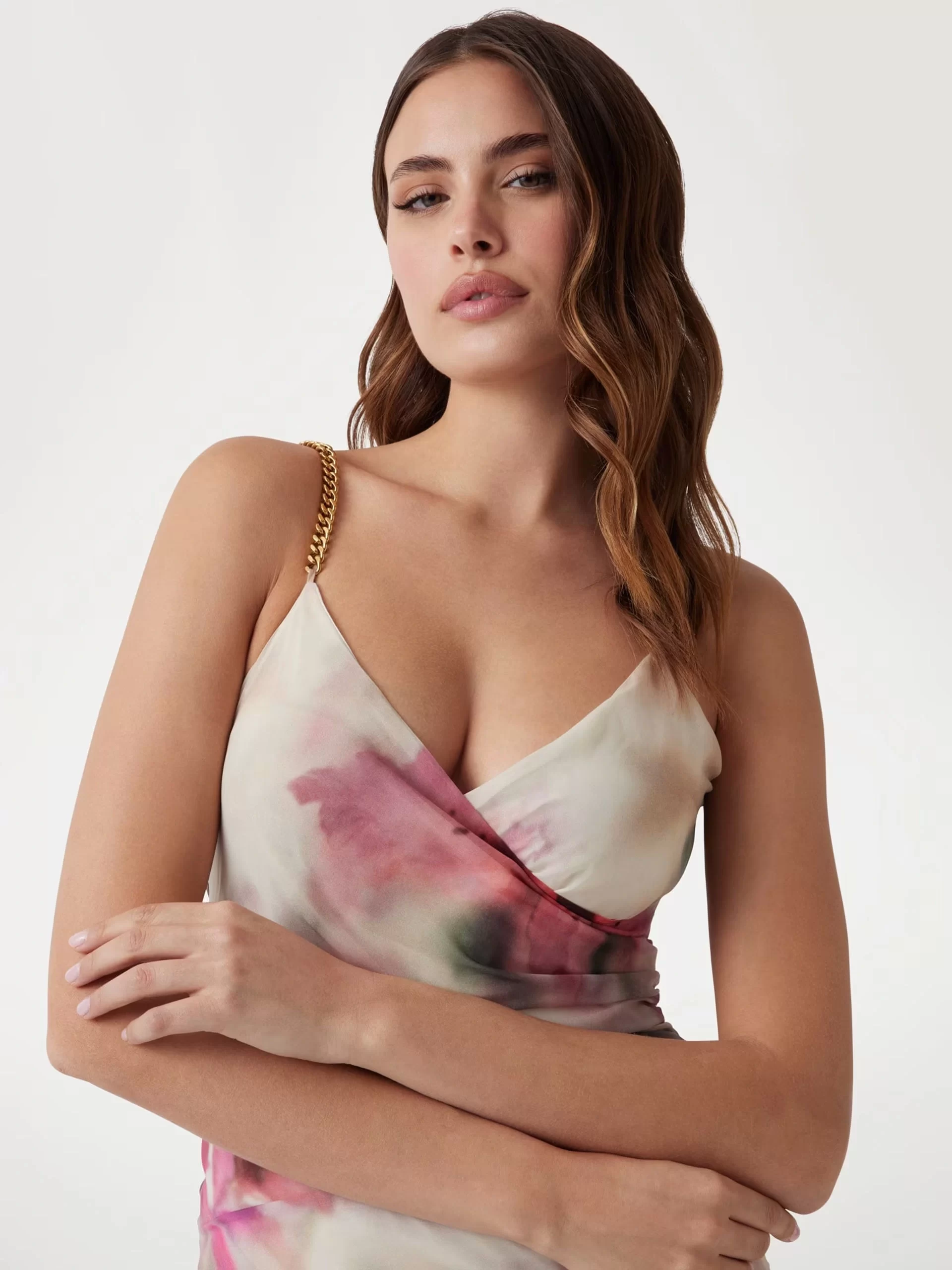 Guess Kendall Chaın Strap Dress Kadın Multicolor Elbise 5GGK317310A-P0JD