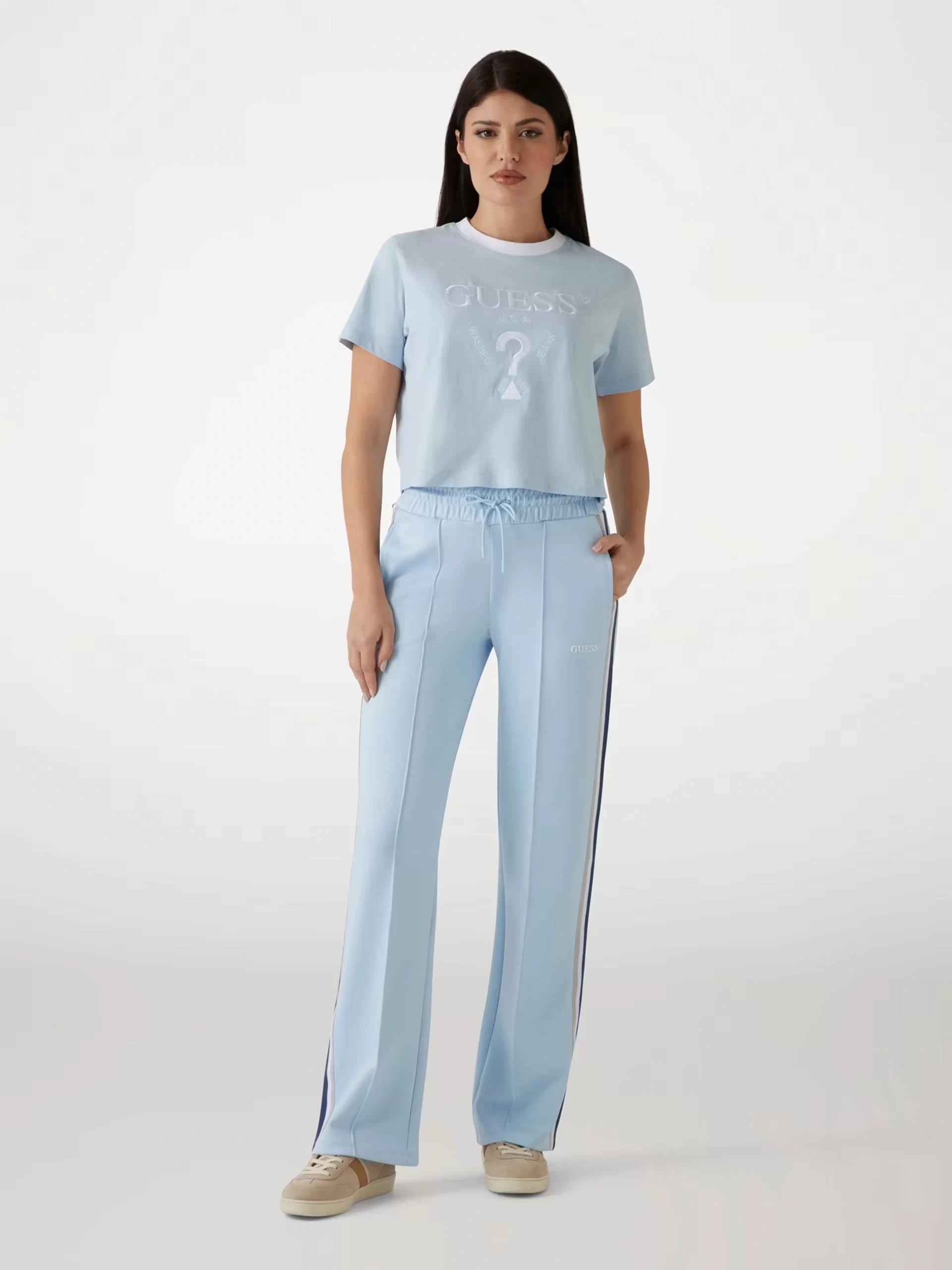 Guess Fılanta Crop Tee Kadın Mavi T-Shirt V5GI18I3Z14-G7O3