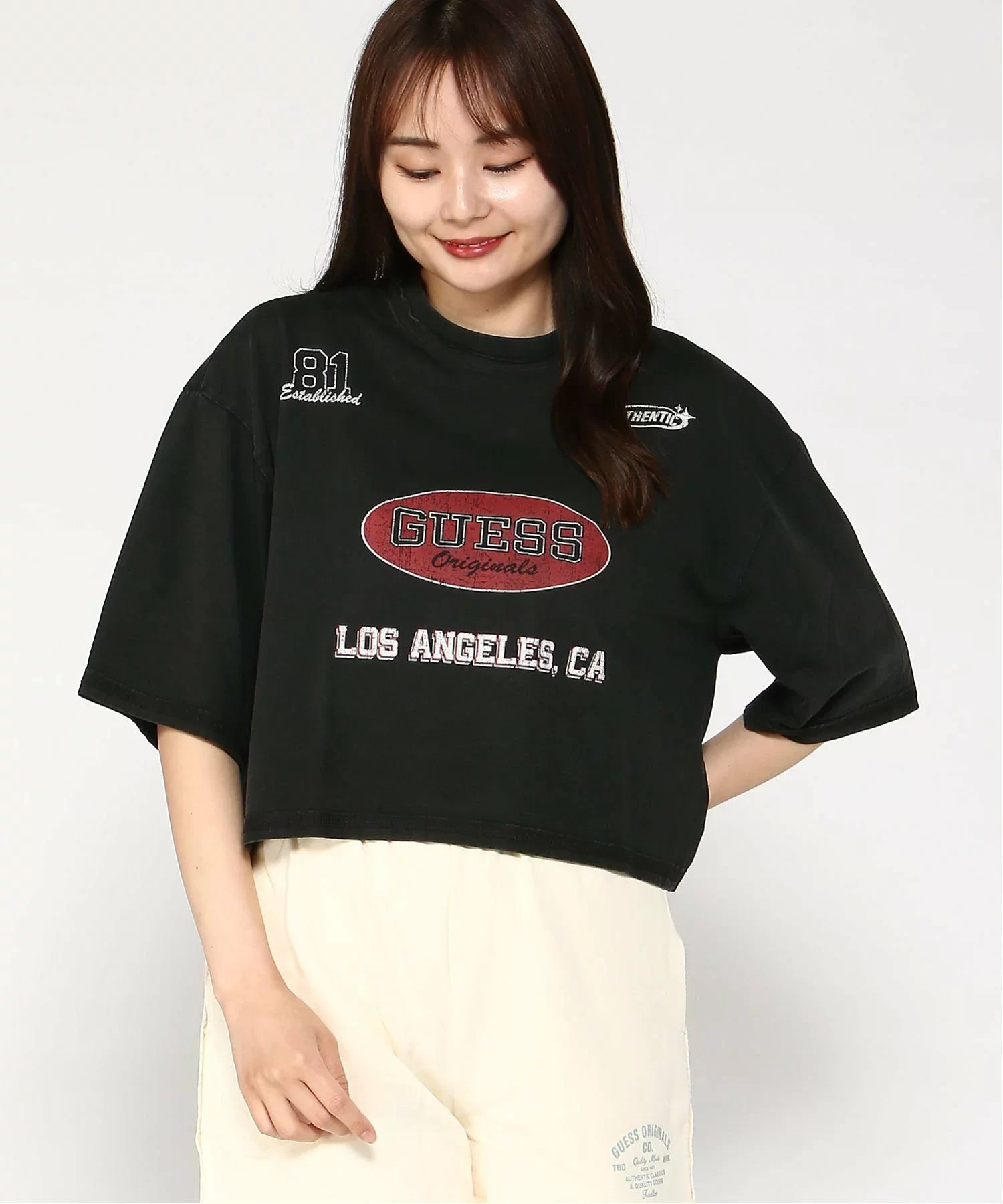 Guess Go Raw Edge Baggy Tee Kadın Siyah T-Shirt W5GI34K8HM0-JTMU
