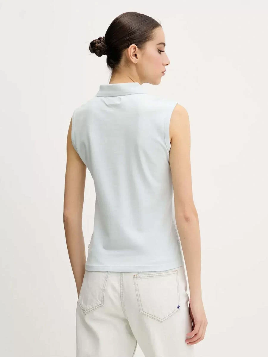 Guess jeans Gj Sleeveless Collar Slım Pkt Kadın Mavi T-Shirt W5GP24KCYR1-G7O7