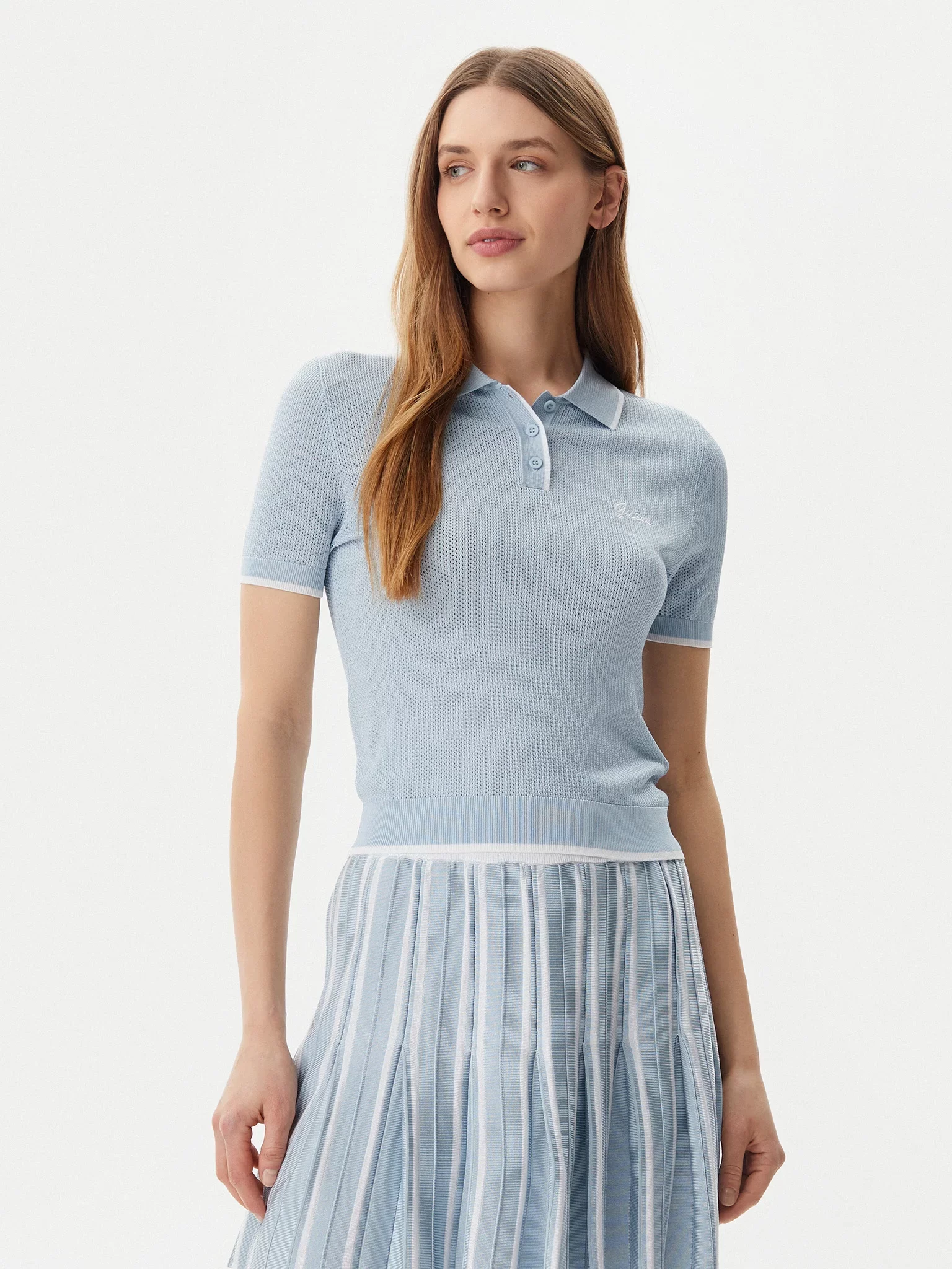 Guess Polo Sweater Kadın Mavi T-Shirt V5GP00Z3D60-G7O3