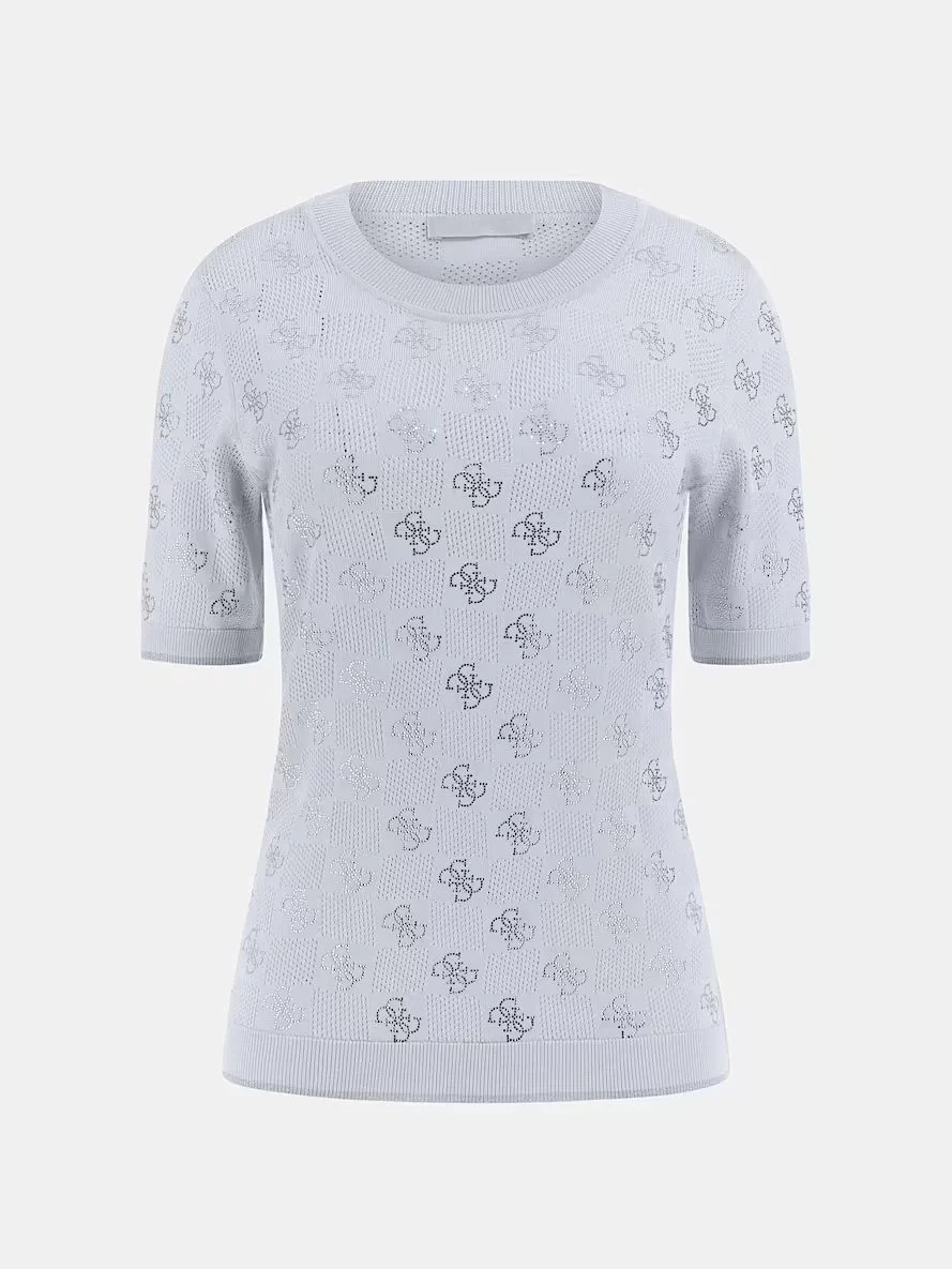 Guess Rosıe 4G Rn Ss Swtr Kadın Mavi T-Shirt W5GR20Z3D60-A719