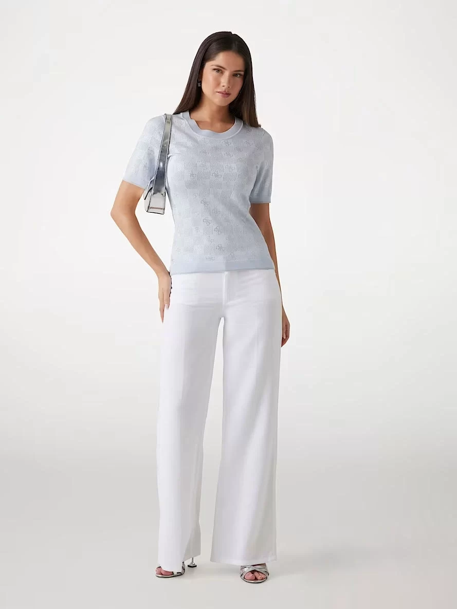 Guess Rosıe 4G Rn Ss Swtr Kadın Mavi T-Shirt W5GR20Z3D60-A719