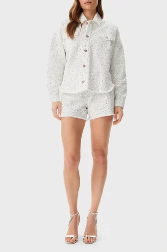 Guess Western Shacket Kadın Beyaz Ceket W5GN90D5N91-GWBL