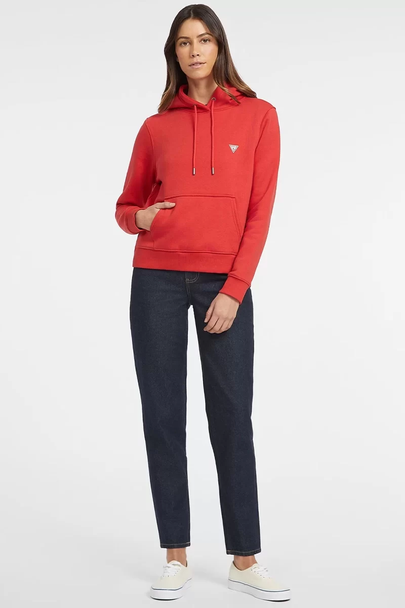 Guess jeans Gj Hood Reg Mını Trıang Sweat Kadın Kırmızı Sweatshirt W4YQ04KC811-G597