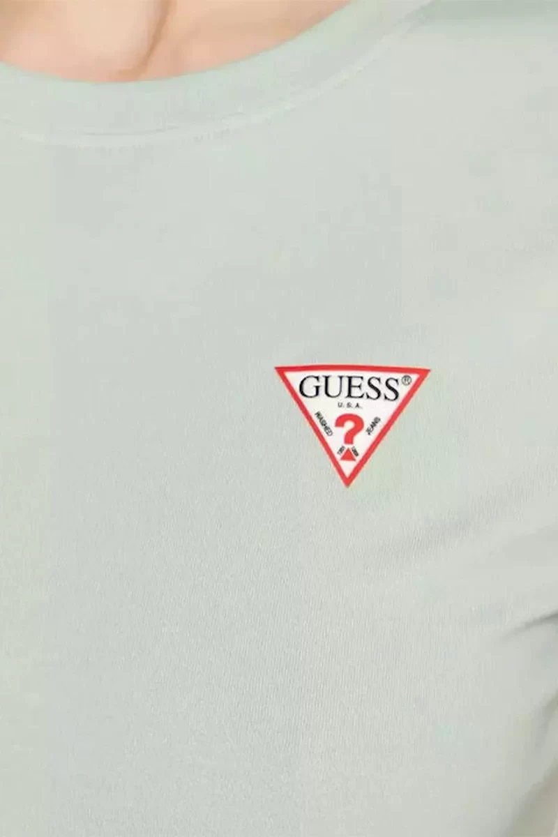 Guess Ss Cn Mını Trıangle Tee Kadın Yeşil T-Shirt W2YI44J1314-G8DD