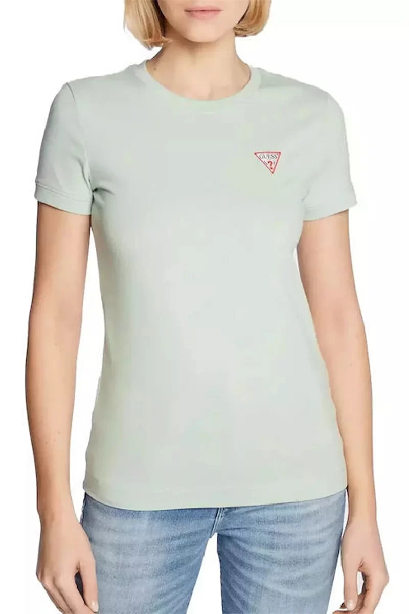 Guess Ss Cn Mını Trıangle Tee Kadın Yeşil T-Shirt W2YI44J1314-G8DD