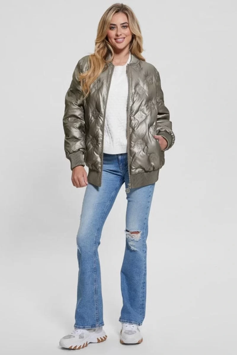 Guess Marıanne Peony Long Bomber Kadın Yeşil Mont W4BL60WGB20-FN1A