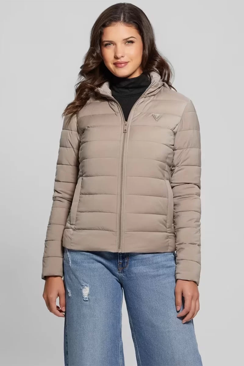 Guess Solıd Heavy Dıann Puffer Jacke Kadın Kahverengi Mont V4YL04WF3X0-WTDG