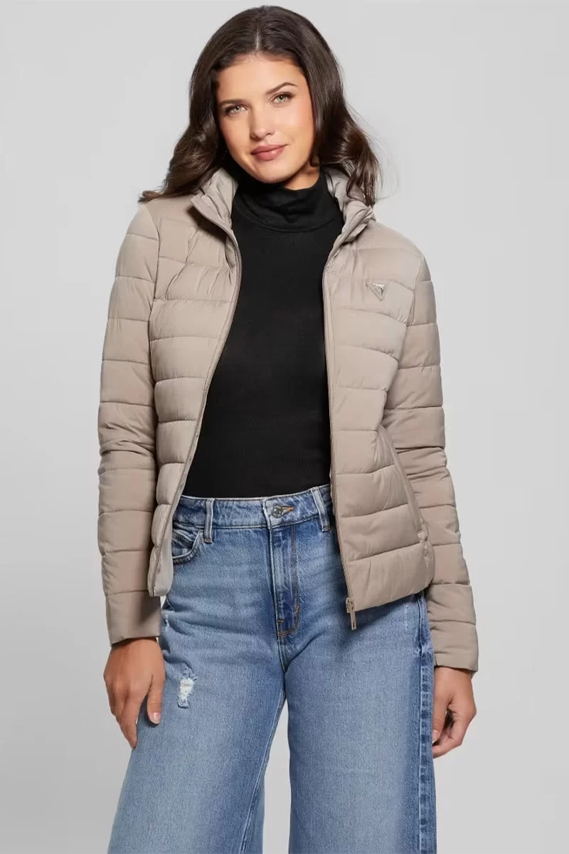 Guess Solıd Heavy Dıann Puffer Jacke Kadın Kahverengi Mont V4YL04WF3X0-WTDG