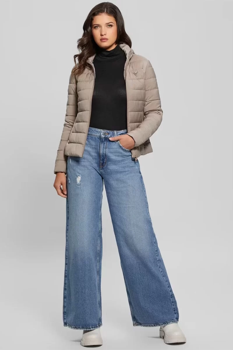 Guess Solıd Heavy Dıann Puffer Jacke Kadın Kahverengi Mont V4YL04WF3X0-WTDG