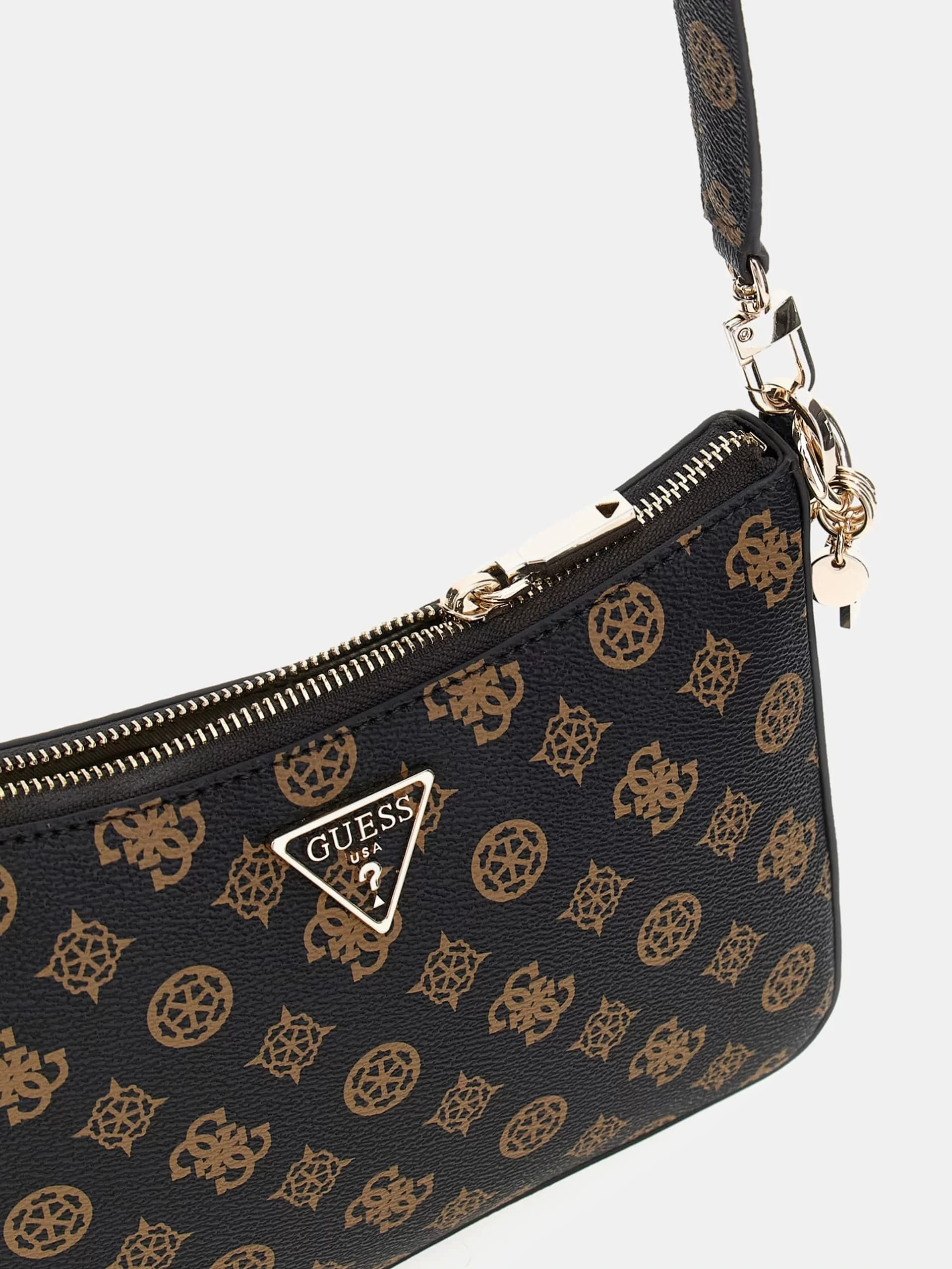 Guess Eco Erıca Top Zıp Shoulder Bag Kadın Kahverengi Omuz Çantası HWEPG951018-MLO