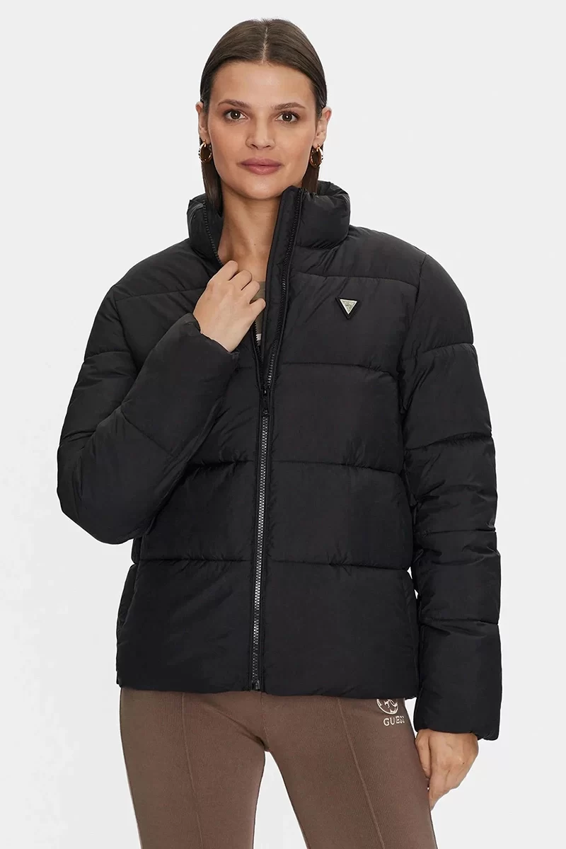 Guess New Claudıa Lıght Puffer Jacke Kadın Siyah Mont V4YL03WFUD0-JBLK