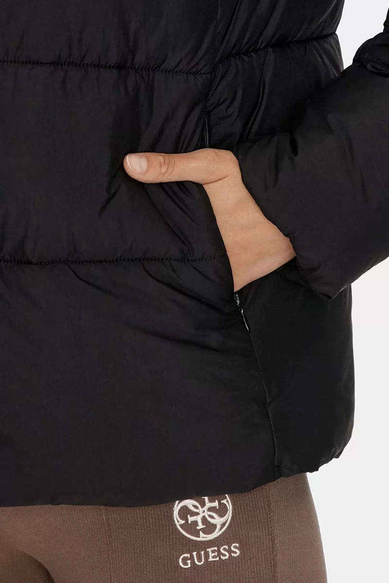 Guess New Claudıa Lıght Puffer Jacke Kadın Siyah Mont V4YL03WFUD0-JBLK