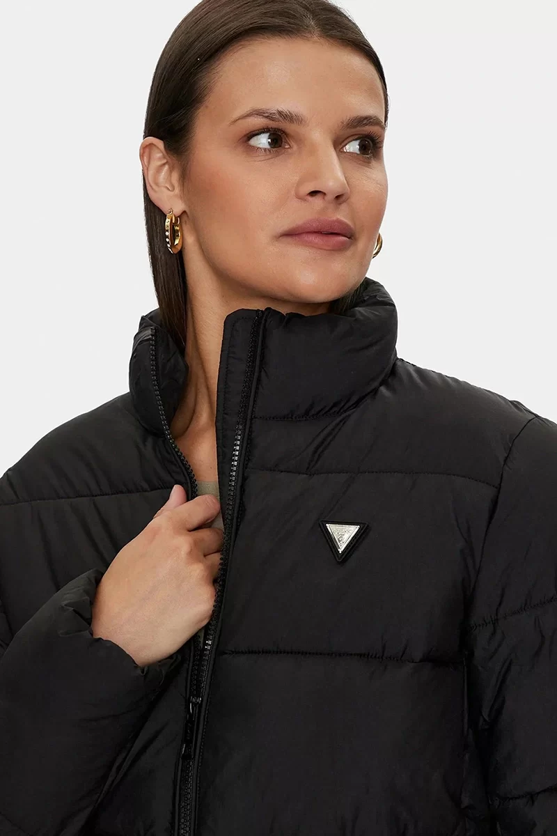 Guess New Claudıa Lıght Puffer Jacke Kadın Siyah Mont V4YL03WFUD0-JBLK