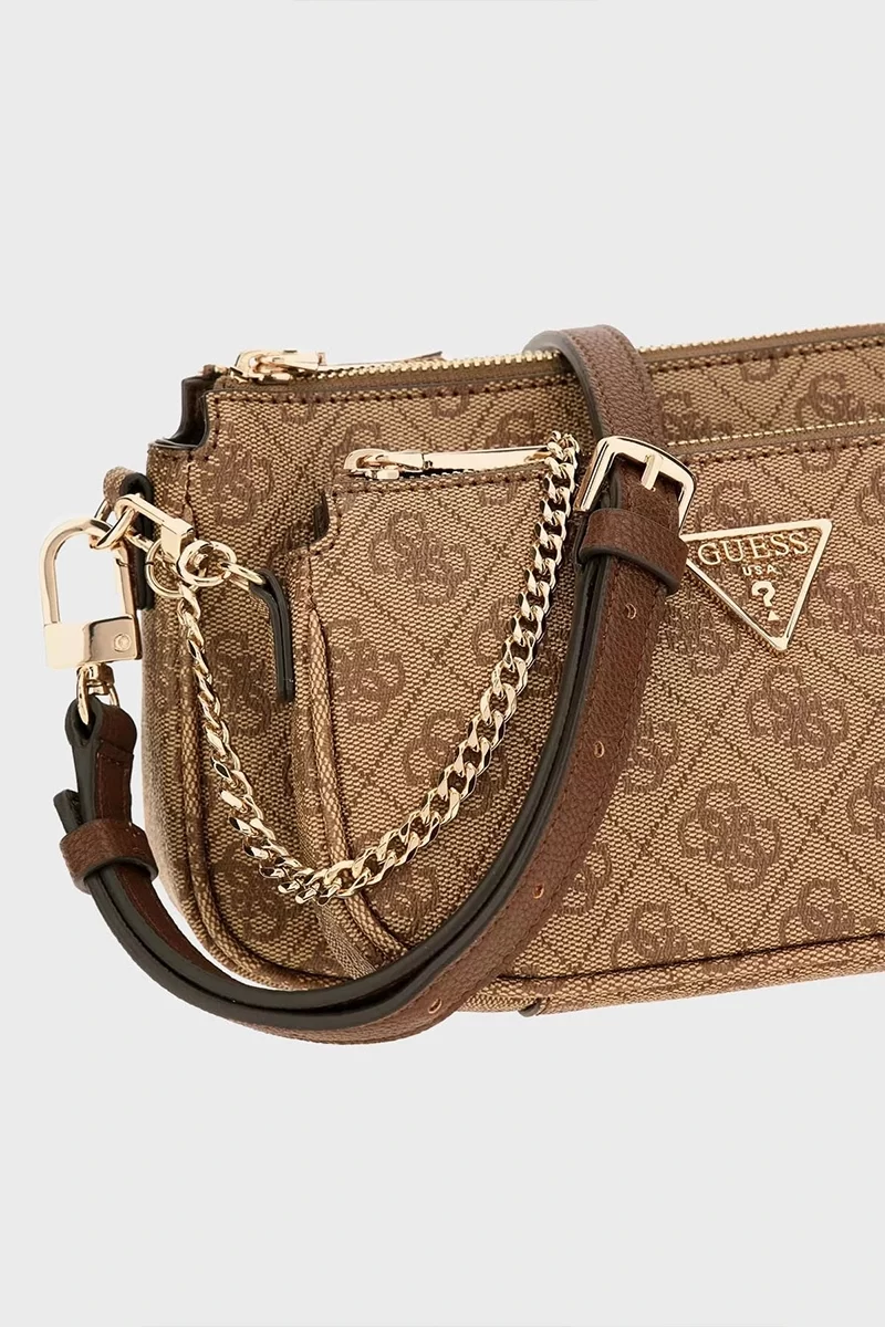 Guess Noelle Dbl Pouch Crossbody Kadın Kahverengi Mini Çanta HWBG7879710-LGW