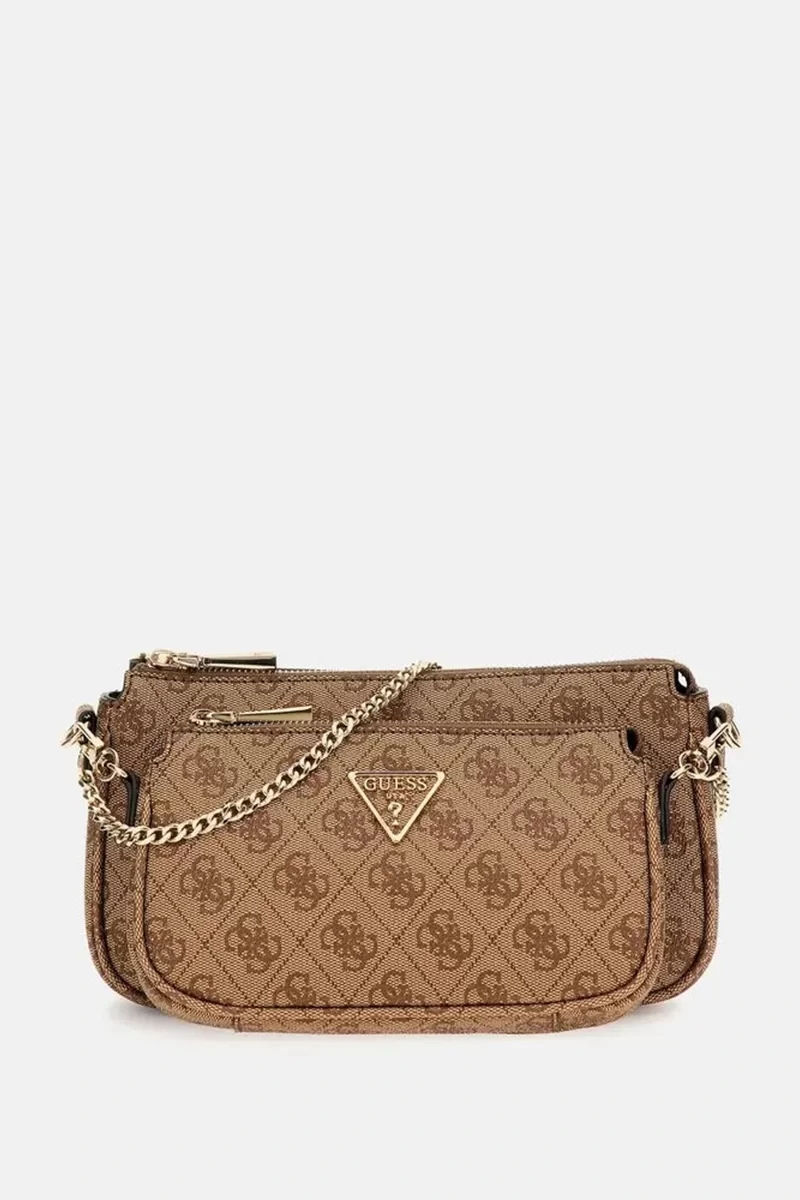 Guess Noelle Dbl Pouch Crossbody Kadın Kahverengi Mini Çanta HWBG7879710-LGW