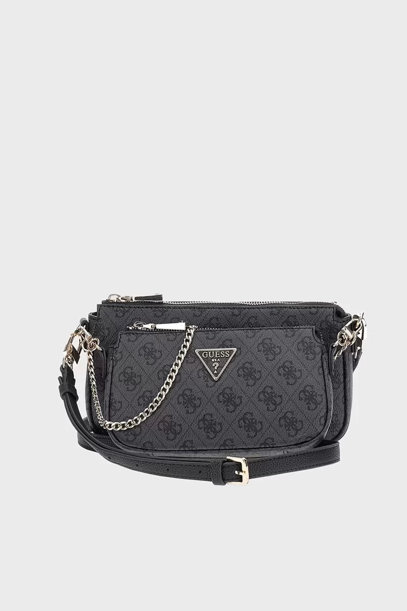 Guess Noelle Dbl Pouch Crossbody Kadın Antrasit Mini Çanta HWBG7879710-CLO