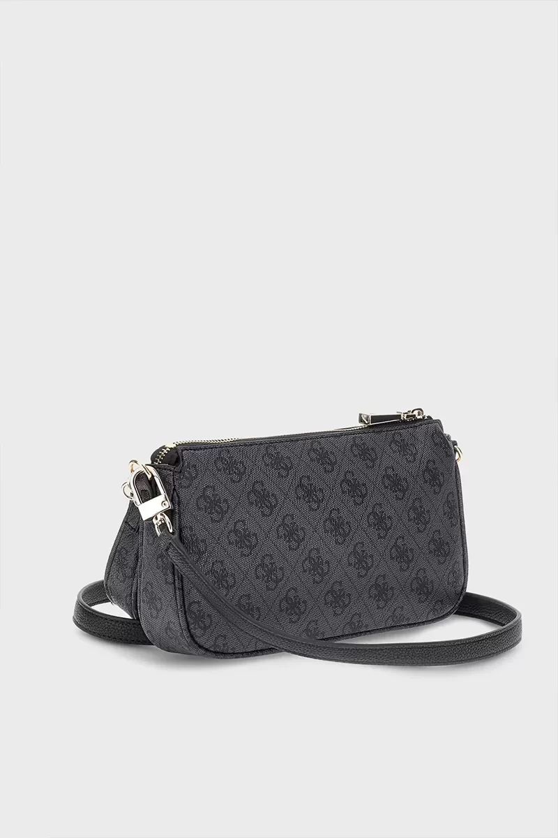 Guess Noelle Dbl Pouch Crossbody Kadın Antrasit Mini Çanta HWBG7879710-CLO