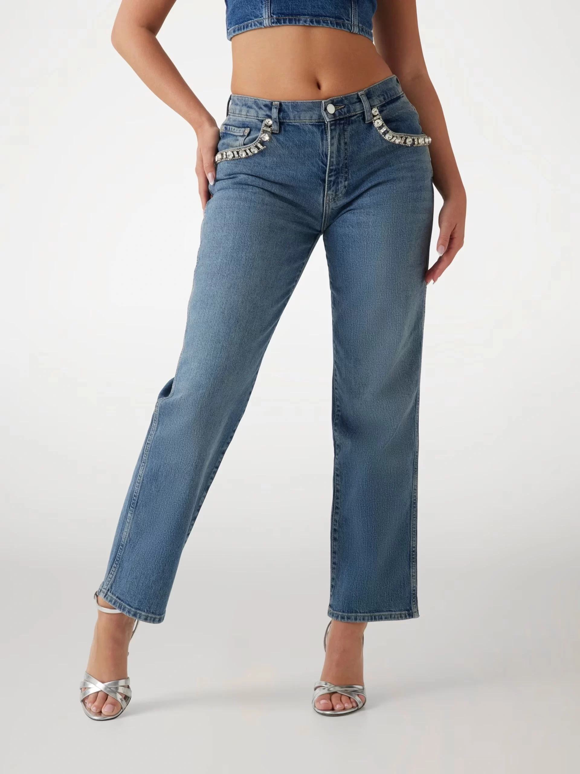 Guess Daısy Pant Kadın Mavi Jeans W5RA1ND5ACC-D3CA