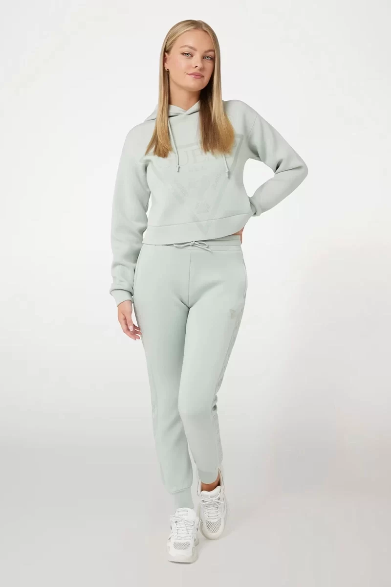 Guess New Alısa Hooded Sweatshırt Kadın Yeşil Sweatshirt V2YQ08K7UW2-G8ES