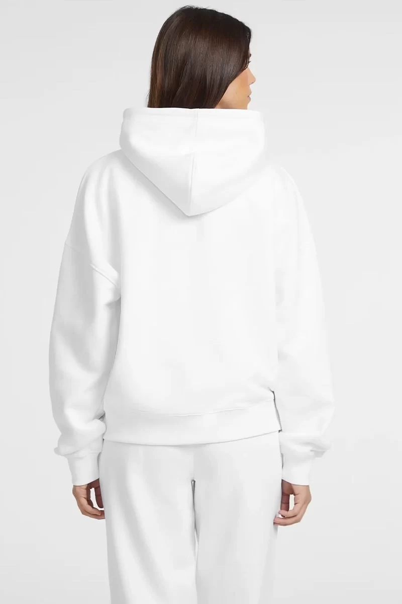 Guess jeans Gj Hood Os Amerıcan Tr Sweat Kadın Beyaz Sweatshirt W4YQ15KC811-G011