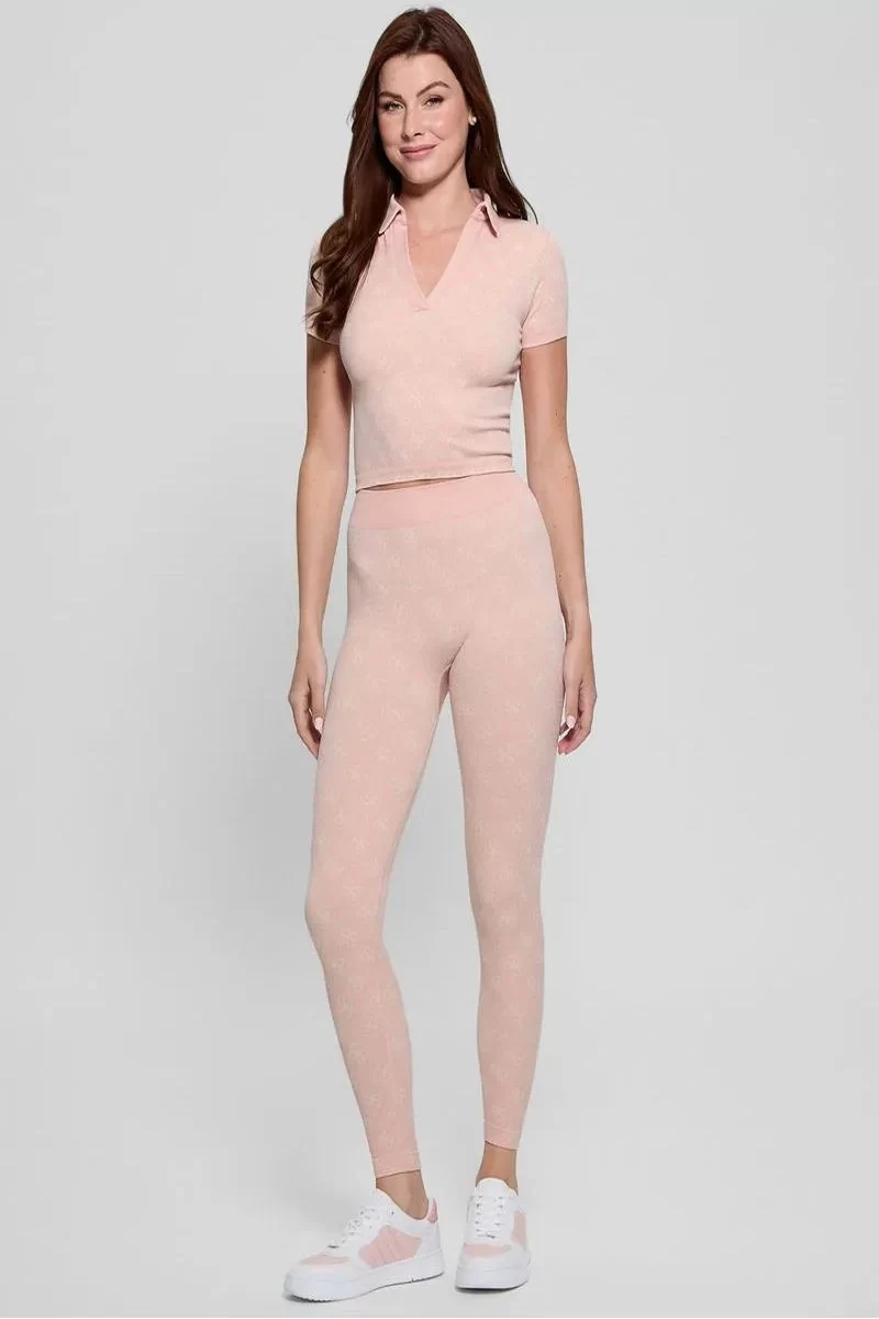 Guess 4G Rhombus Leggıngs Seamless Kadın Pembe Tayt V5RB04Z3LF0-F6DJ