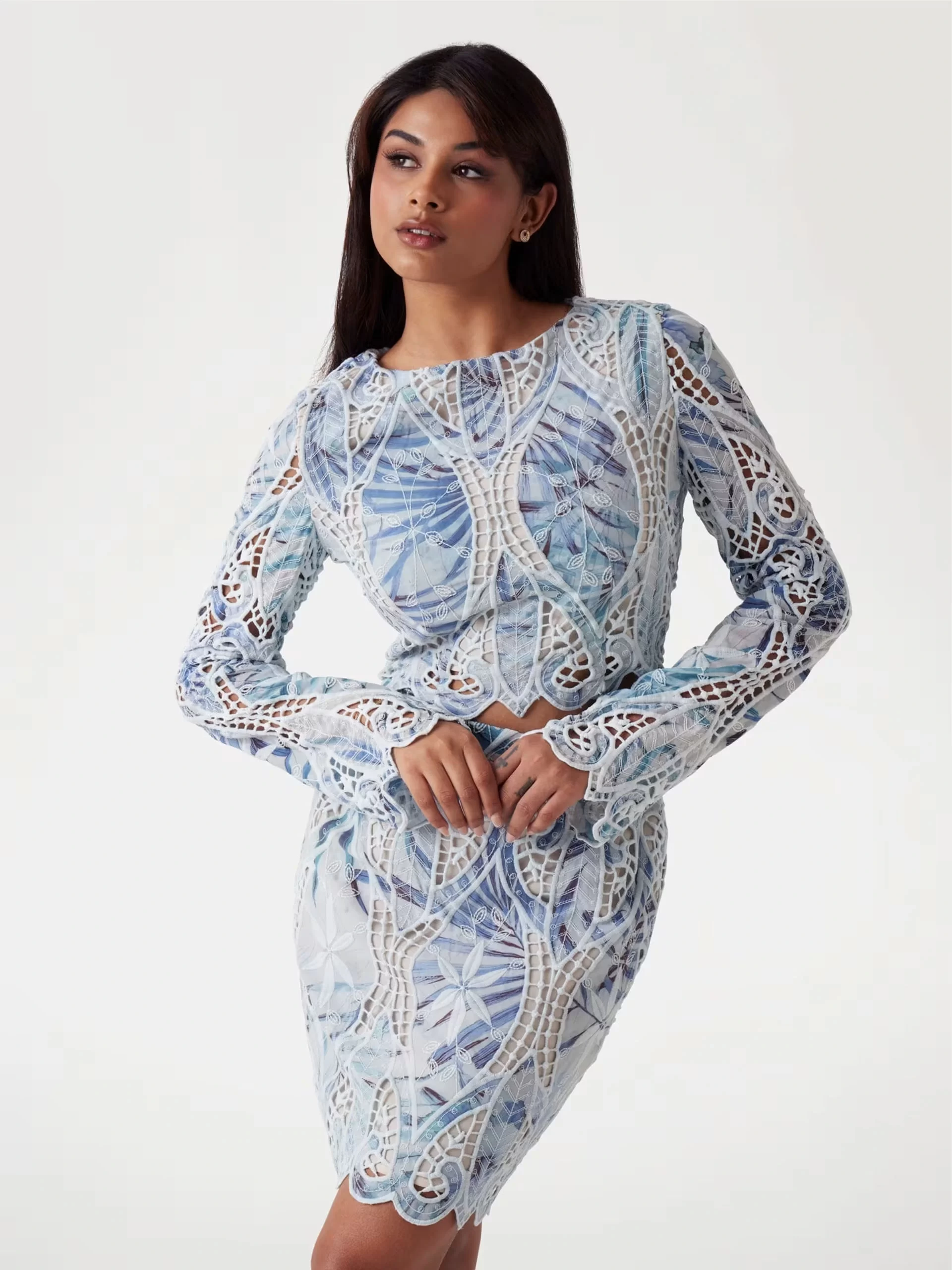 Guess Ls Anastasıa Lace Top Kadın Çok Renkli Bluz W5GH0TWHAD2-P7VM