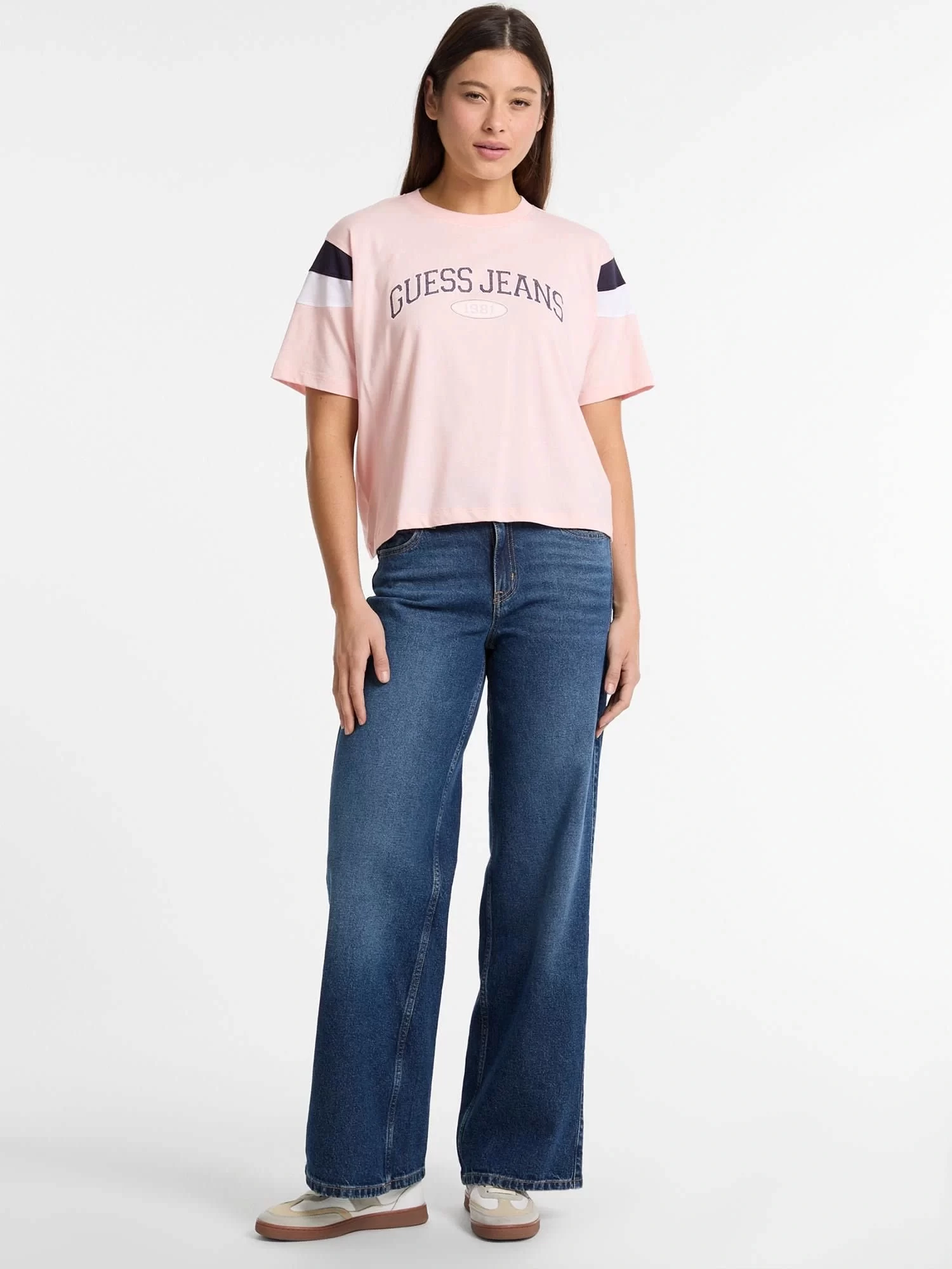 Guess jeans Gj Ss Cn Boxy Pıeced Tee Kadın Pembe T-Shirt W5GI21K8HM0-G6R4