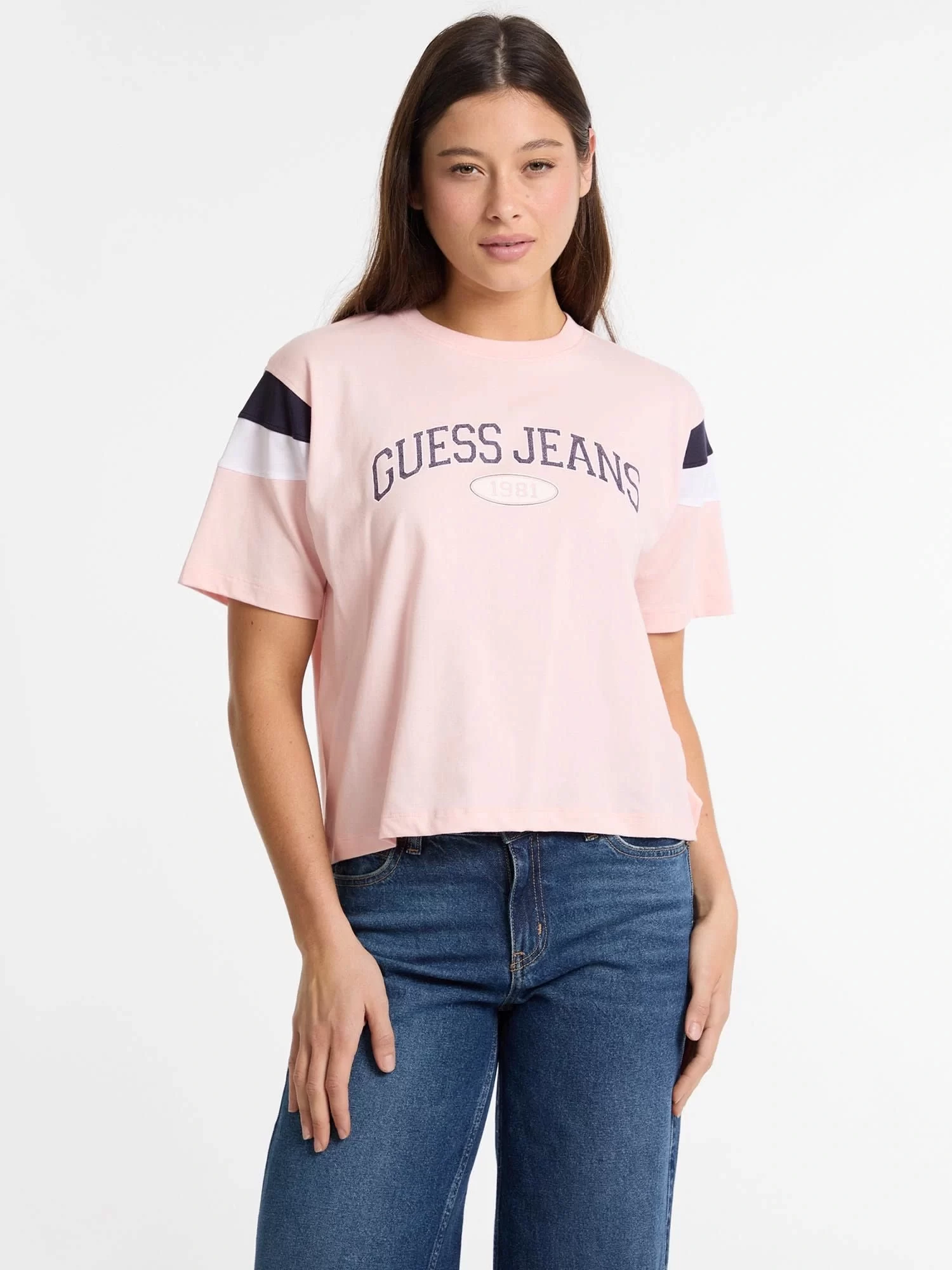 Guess jeans Gj Ss Cn Boxy Pıeced Tee Kadın Pembe T-Shirt W5GI21K8HM0-G6R4