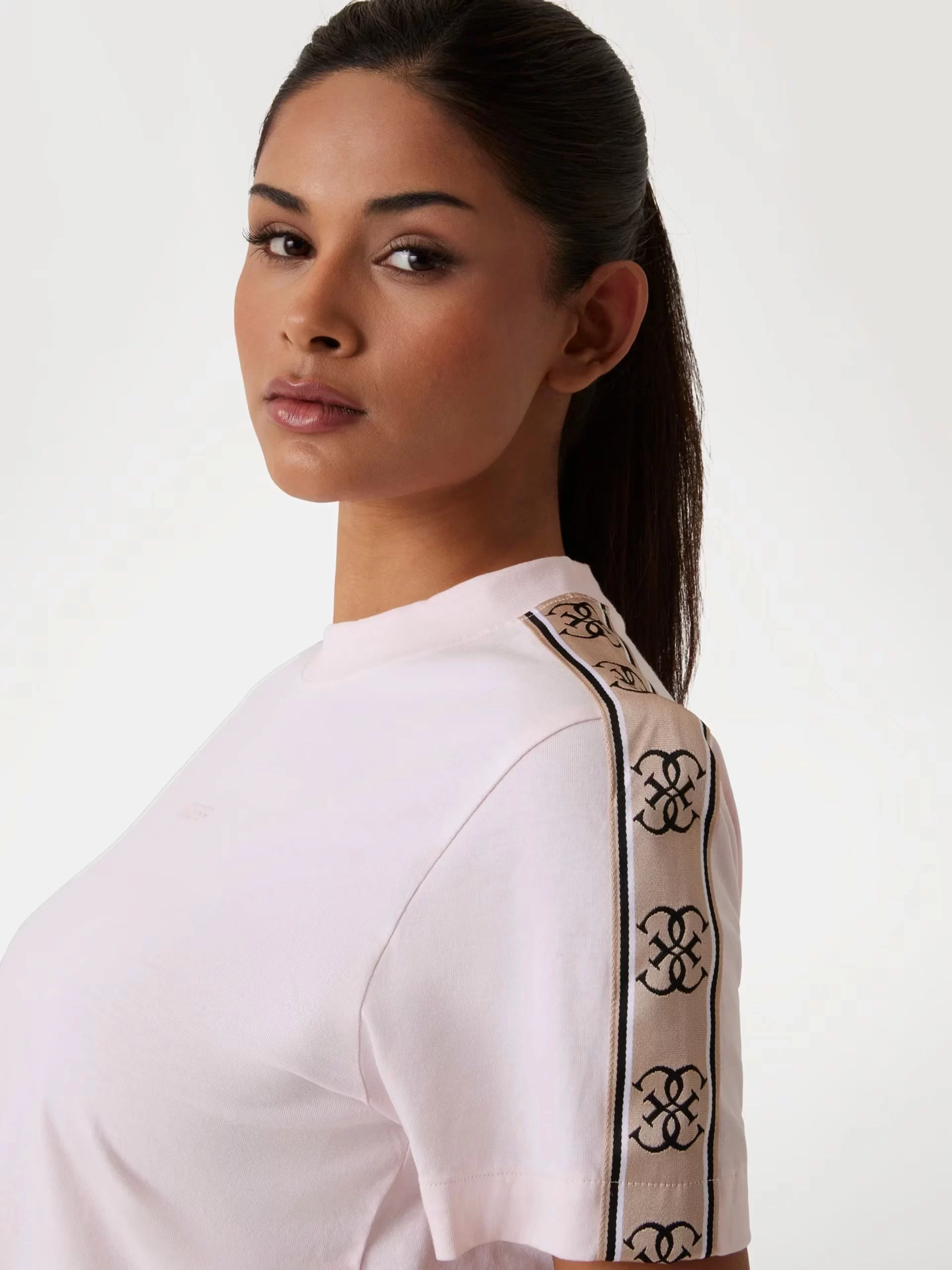 Guess Brıtney Crop Tee Kadın Pembe T-Shirt V3RI08I3Z14-G644