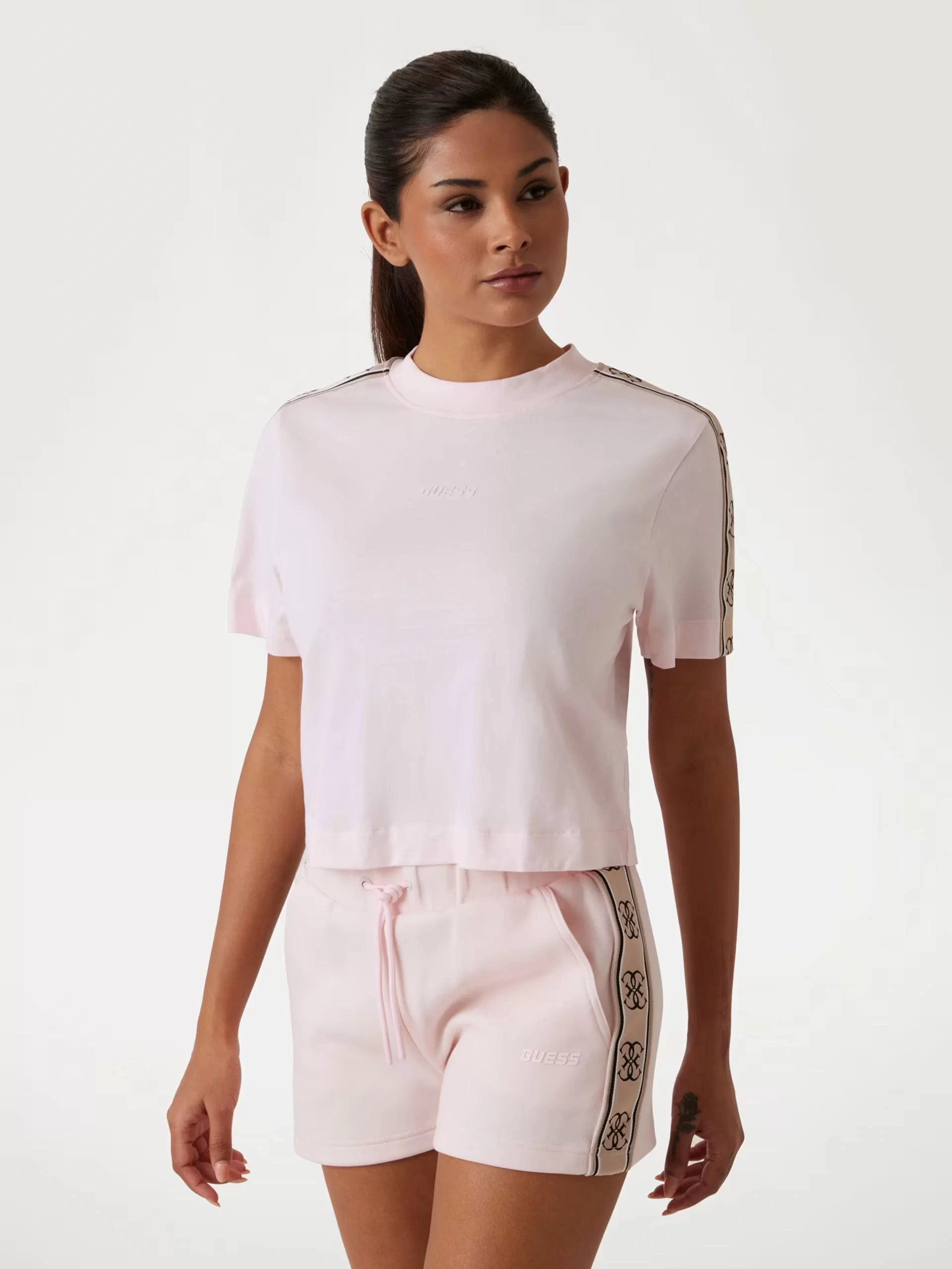 Guess Brıtney Crop Tee Kadın Pembe T-Shirt V3RI08I3Z14-G644