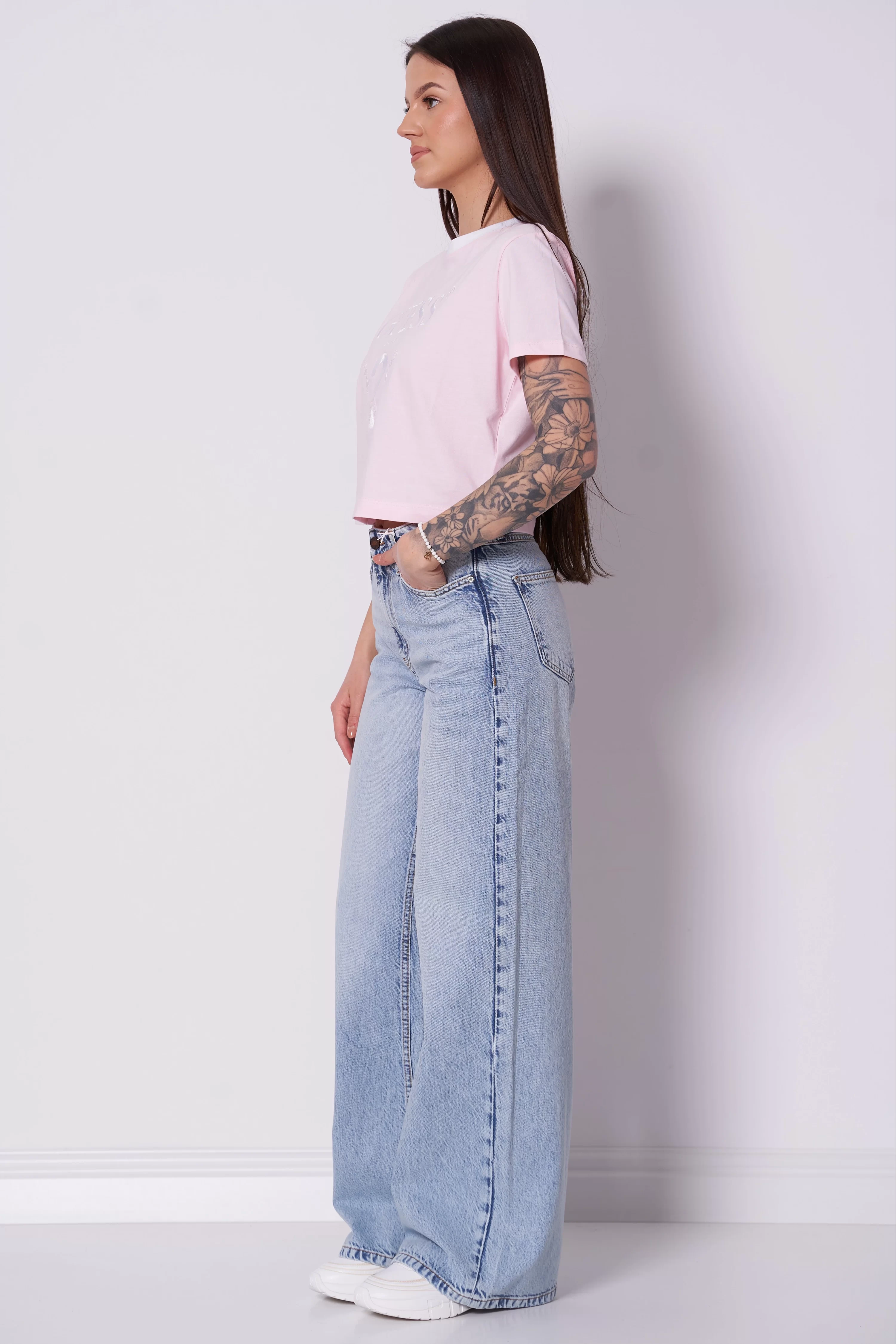 Guess Fılanta Crop Tee Kadın Pembe T-Shirt V5GI18I3Z14-G644