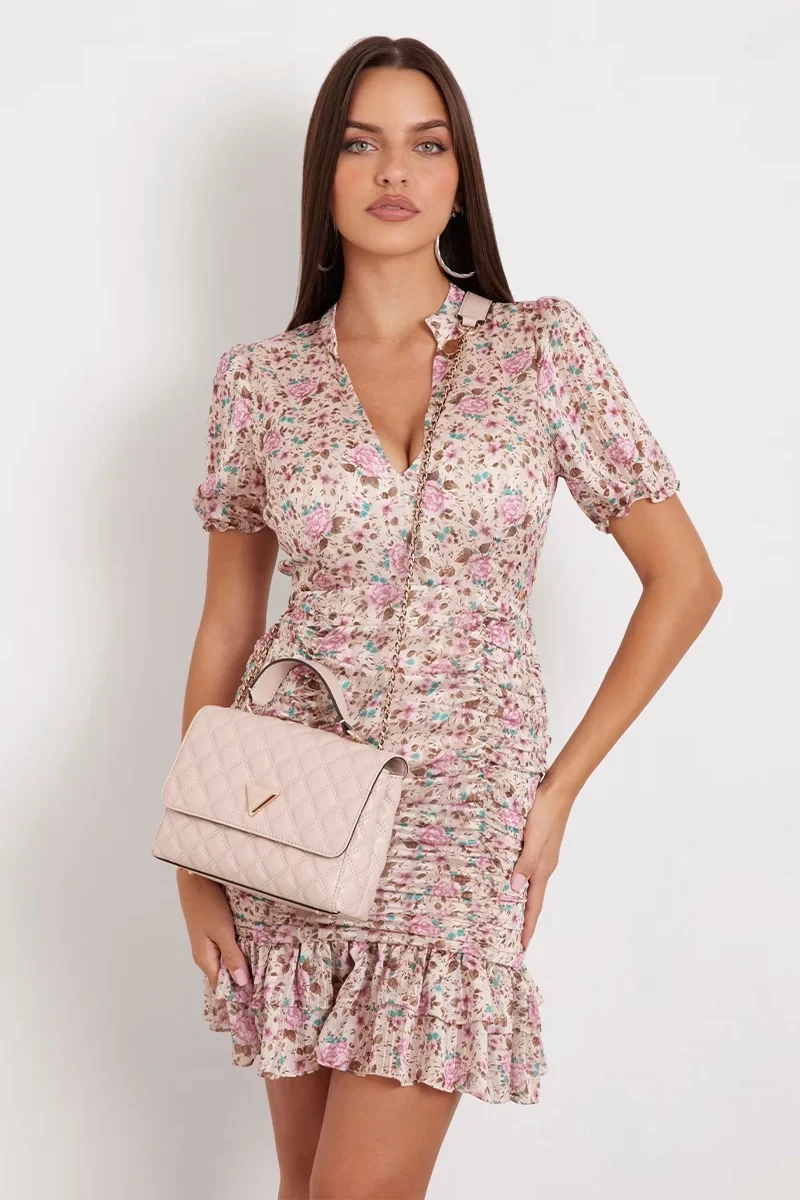 Guess Kadın Pembe Giully İki Bölmeli Dönüştürülebilir Flap Ç