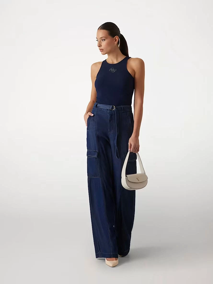 Guess New Sl Round Nk Guendalına Top Kadın Lacivert Atlet W5GP57KCV52-G7P1
