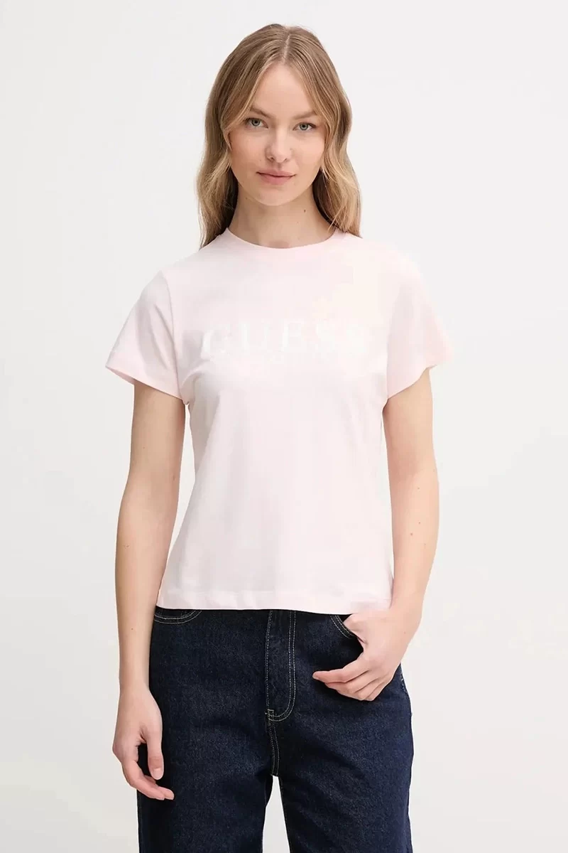 Guess Kamelıe Cn T-Shırt Kadın Pembe T-Shirt V5GI15J1314-G644