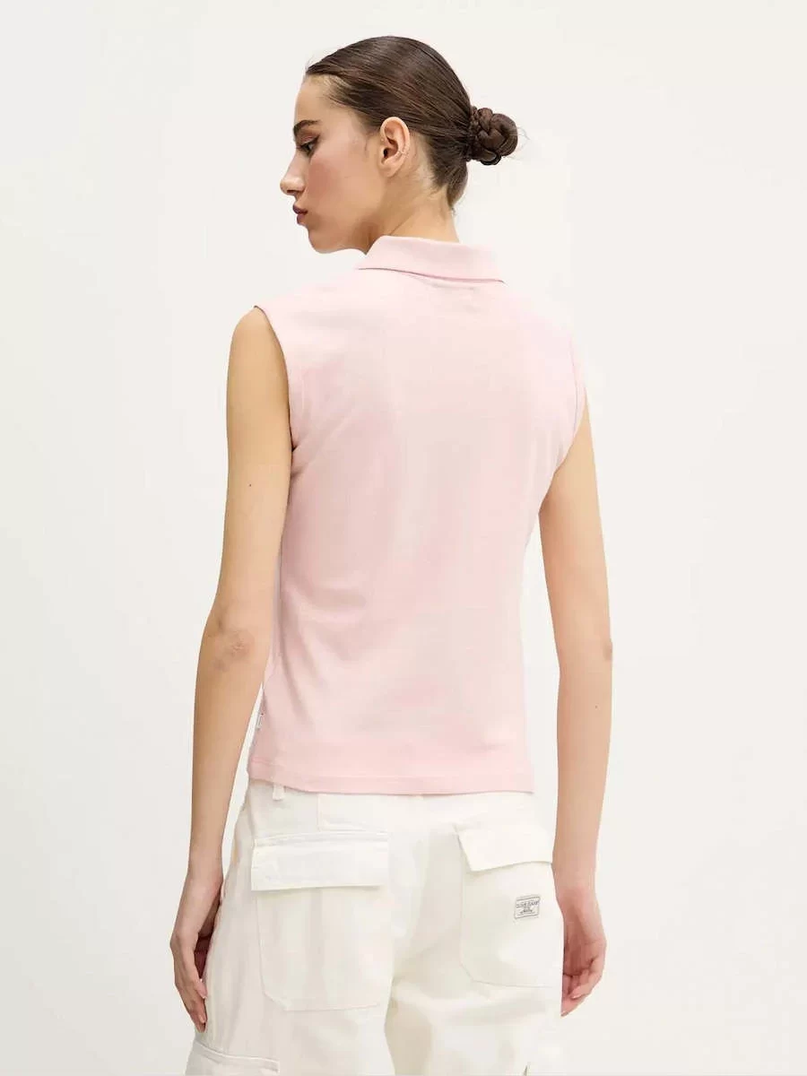 Guess jeans Gj Sleeveless Collar Slım Pkt Kadın Pembe T-Shirt W5GP24KCYR1-G6R4