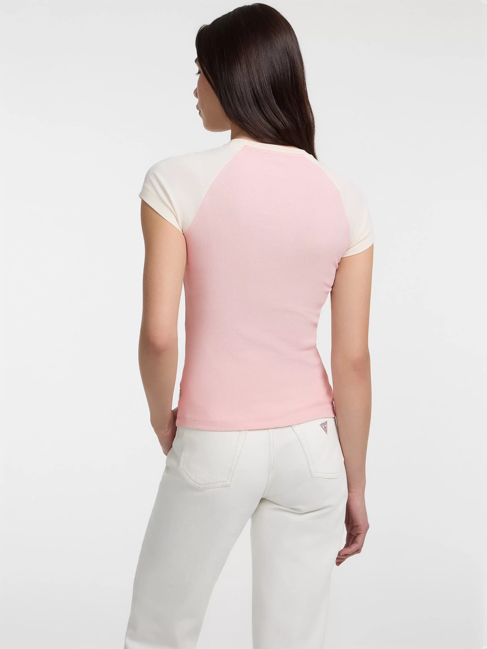 Guess jeans Gj Ss Raglan Cn Embro Slım Top Kadın Çok Renkli T-Shirt W5GP61KA0H1-A61G
