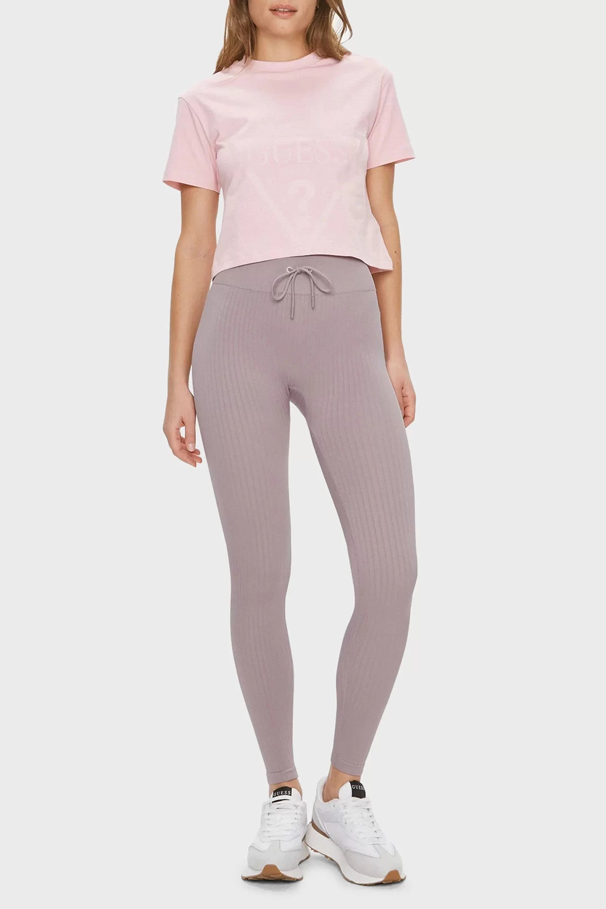Guess Adele Crop T-Shırt Kadın Pembe T-Shirt V2YI06K8HM0-G6O1