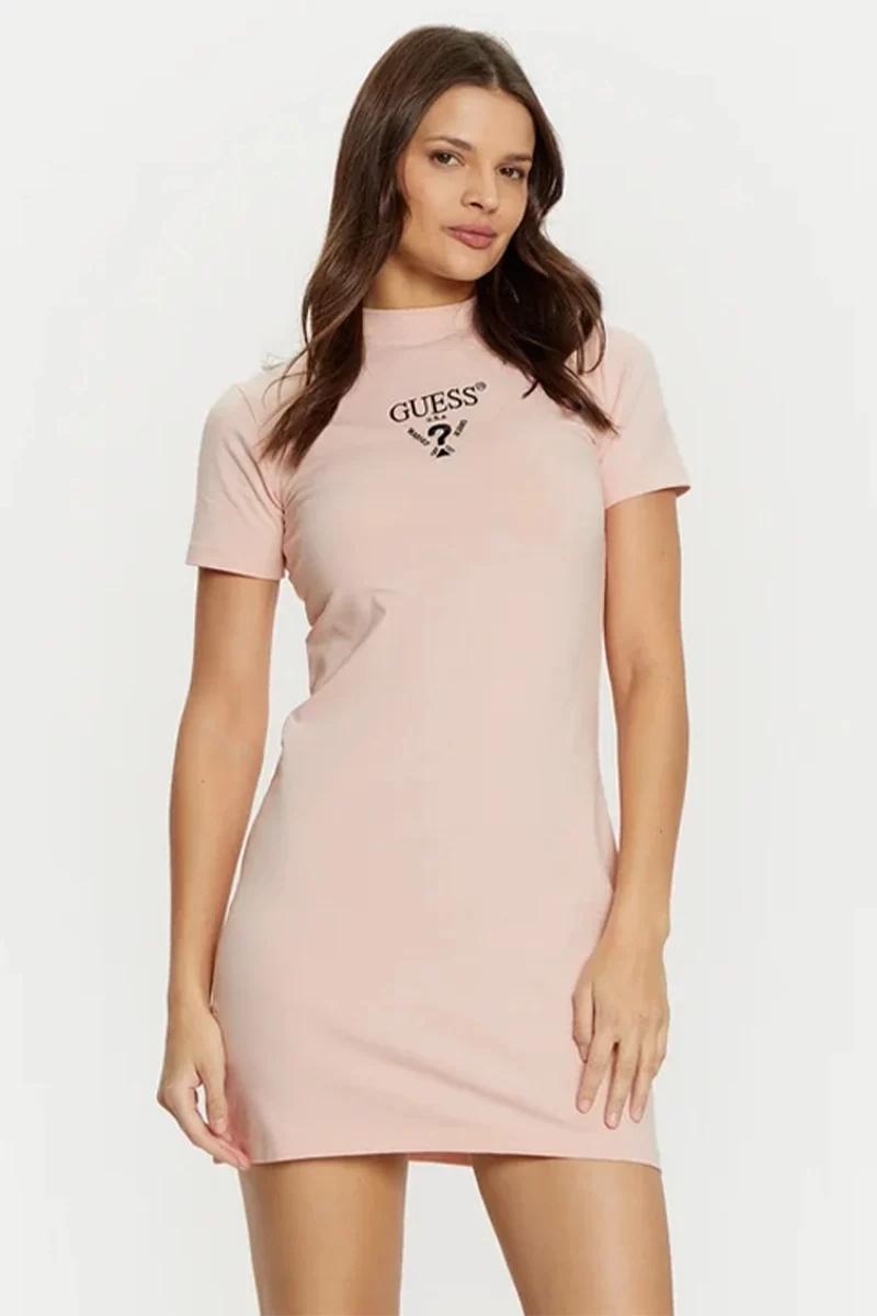 Guess Colette Jersey Dress Kadın Pembe Elbise V4YK02KCDH1-G66B
