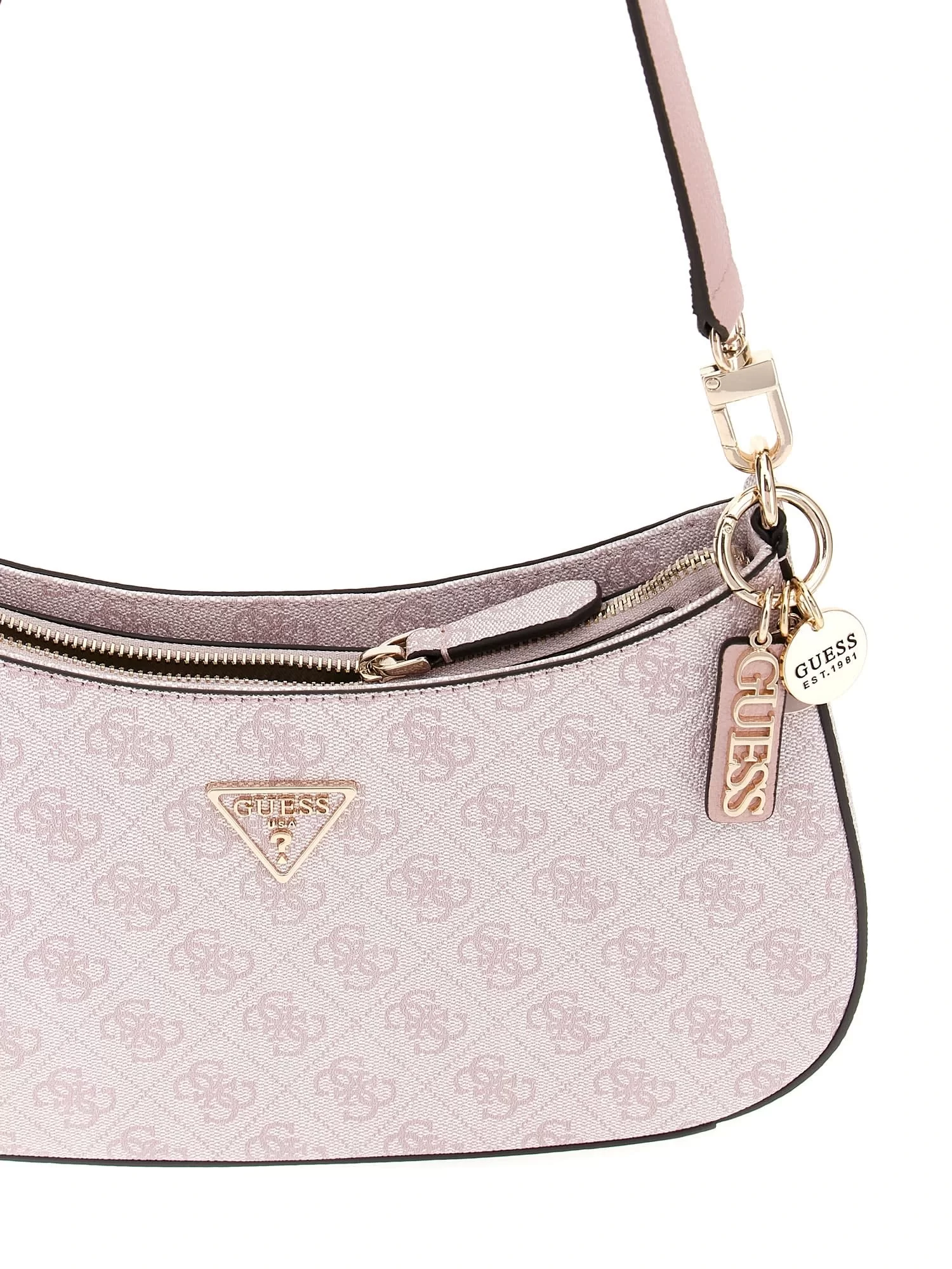 Guess Noelle Top Zıp Shoulder Bag Kadın Pembe Omuz Çantası HWBG7879180-OCL
