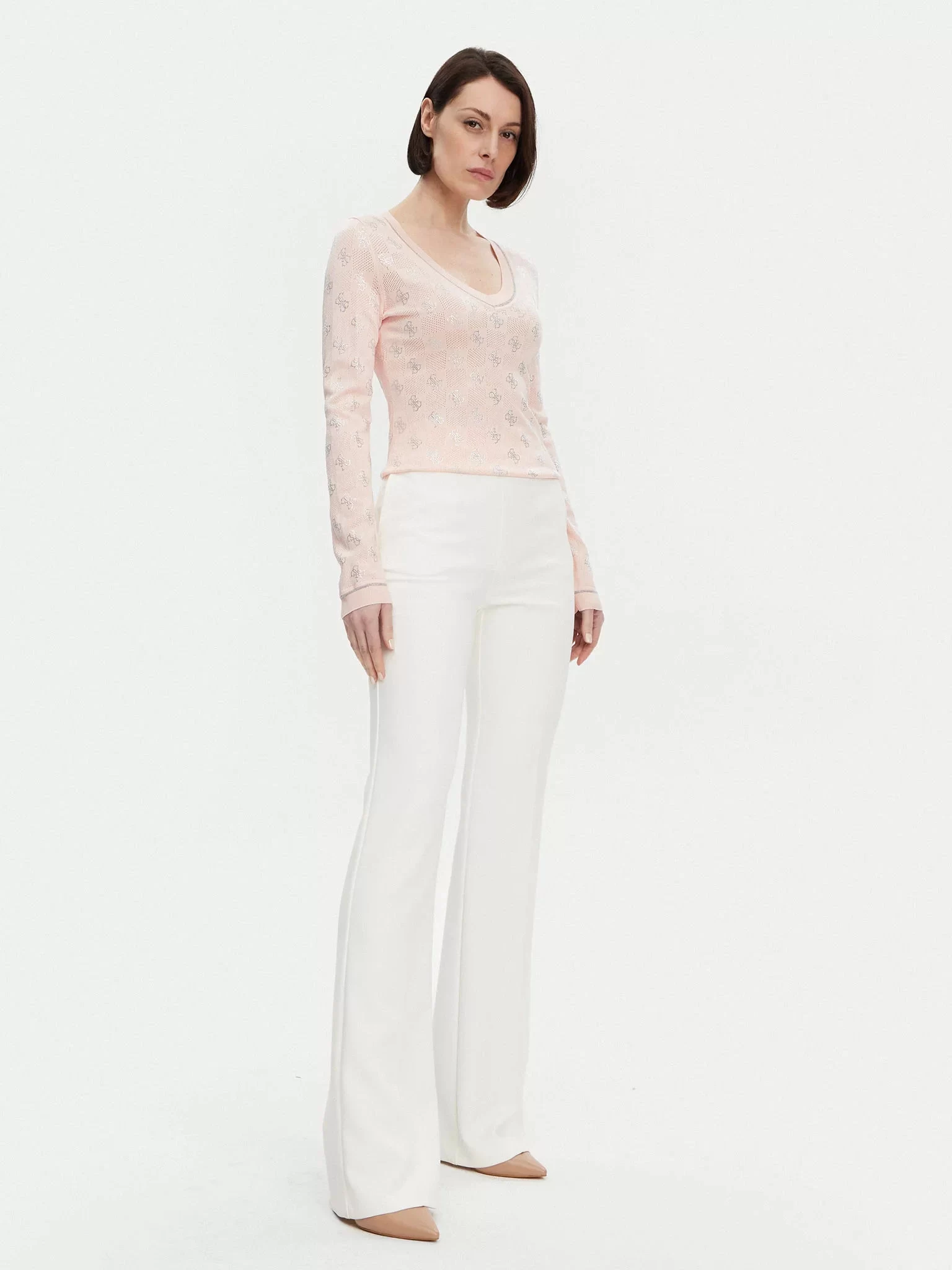 Guess Rosıe 4G Vn Ls Swtr Kadın Pembe Kazak W5GR07Z3D60-A60W