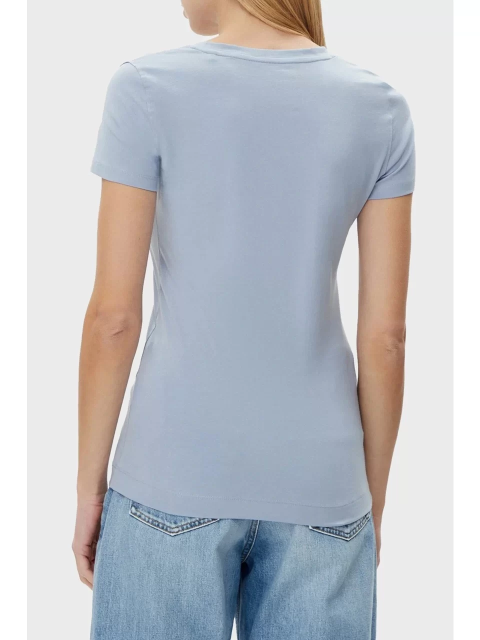 Guess Cn Ss Glıtter Degrade Logo Tee Kadın Mavi T-Shirt W5GI14J1314-A70Q