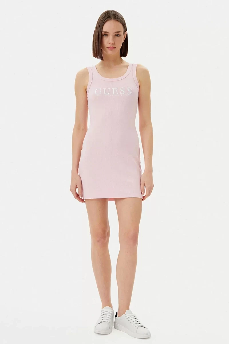 Guess Sunflower Rıb Dress Kadın Pembe Elbise V5GK06K8RT2-A61Z